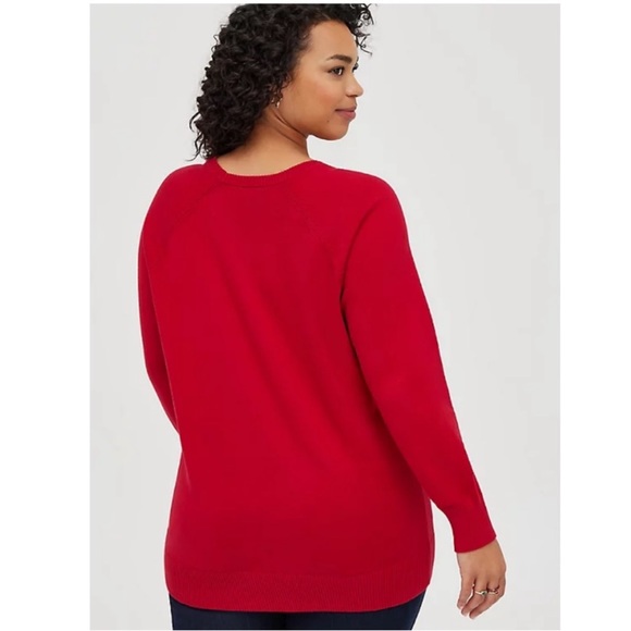 TORRID RED SKELETON PULL OVER SWEATER CTEW NECK 3X - Picture 6 of 7